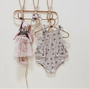 vintage cherry tie-strap ruffle sunsuit romper baby summer clothes