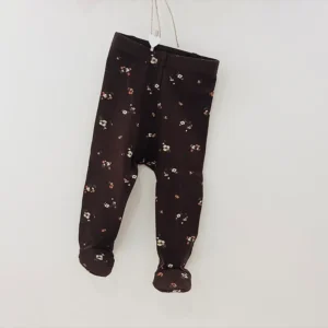 vintage floral footed pants dark brown baby leggings