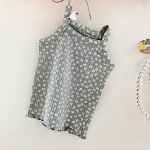 ribbed ditsy floral tank top sage green baby summer clothes