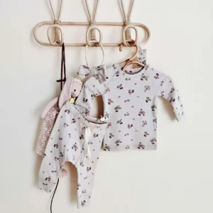 vintage floral baby lounge set oatmeal long sleeve
