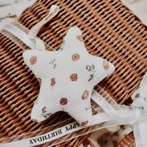 vintage rose star hanging toy ribbed texture floral print