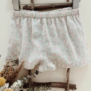 floral baby shorts elastic waistband pastel print