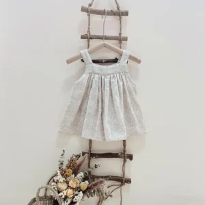 sleeveless floral baby dress set gathered tunic top